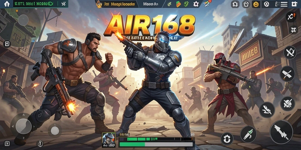 Tampilan seru pertarungan dalam gameplay Battle Royale di AIR168.