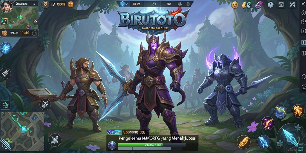 Screenshot gameplay BIRUTOTO dengan pertempuran seru dan grafis menawan.