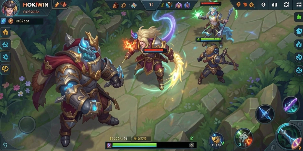 Tampilan gameplay HOKIWIN dengan strategi tim yang mendebarkan.