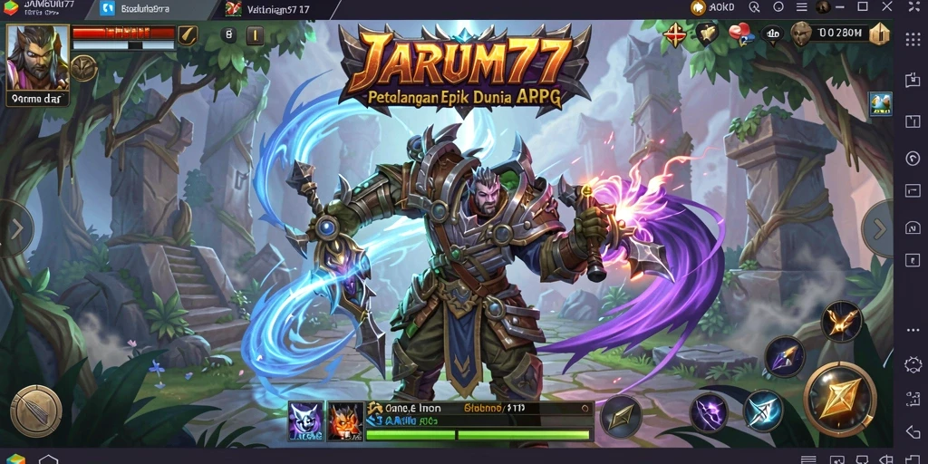 Tampilan gameplay menegangkan dari JARUM77 di dunia ARPG.