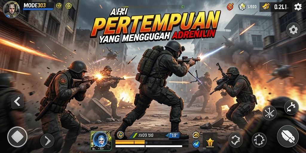 Tampilkan aksi mendebarkan dari gameplay MODE303 yang penuh tantangan.
