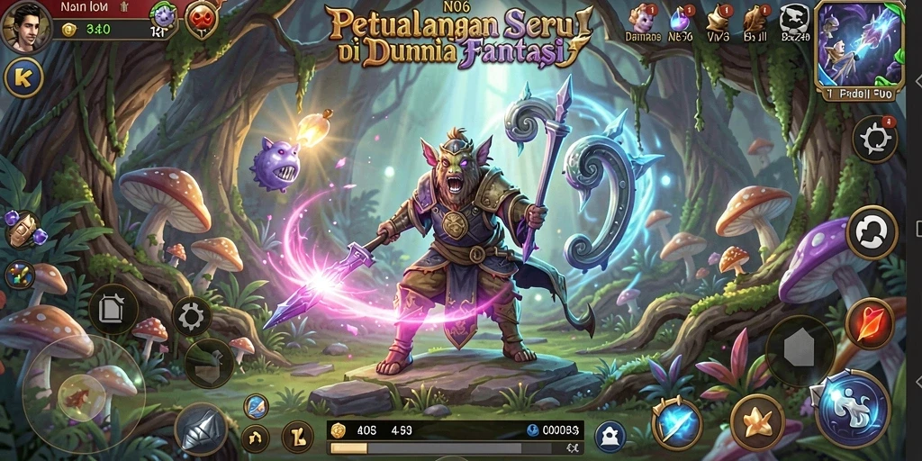 Screenshot utama N06 menampilkan aksi seru dalam dunia petualangan.