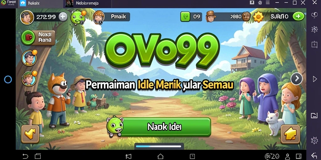 Tampilan gameplay OVO99 yang penuh warna dan menyenangkan.