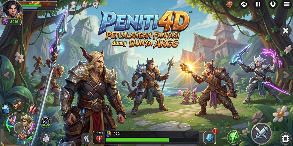 Screenshot gameplay menunjukkan aksi pertarungan epik dalam PENITI4D.