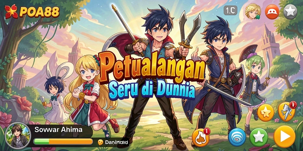 Tampilan gameplay POA88 dengan aksi anime yang mendebarkan.