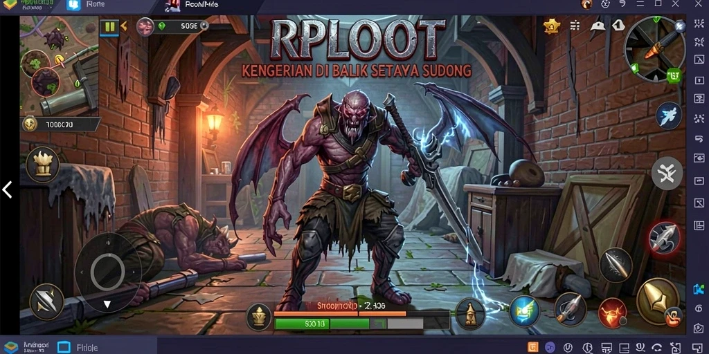 Screenshot gameplay RPLOOT yang memperlihatkan kengerian menyeramkan.