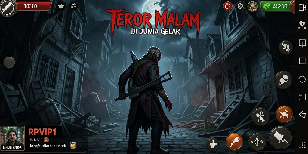 Screenshot gameplay RPVIP1 menampilkan suasana Horror yang mencekam.