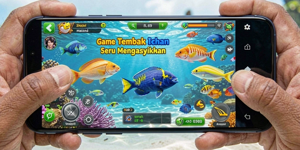 Tangkapan layar gameplay menarik dari RR89 yang menunjukkan aksi Tembak Ikan.