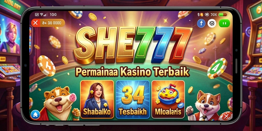 Screenshot utama SHE777 menampilkan gameplay Kasino yang mendebarkan.