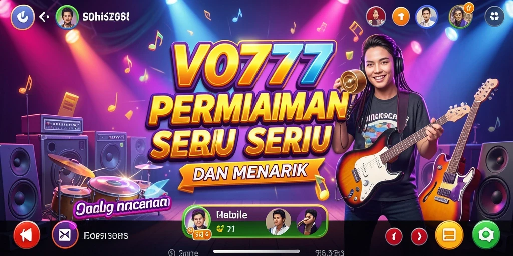 Screenshot utama VO777 menampilkan aksi gameplay musik yang seru.