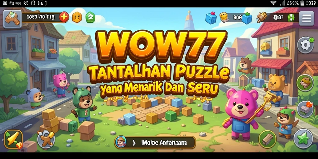 Screenshot gameplay WOW77 dengan tantangan puzzle yang kreatif.