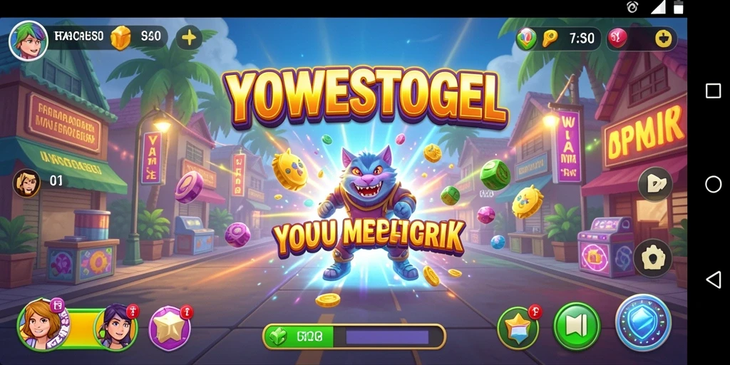 Tampilan menarik dari gameplay YOWESTOGEL yang penuh warna.